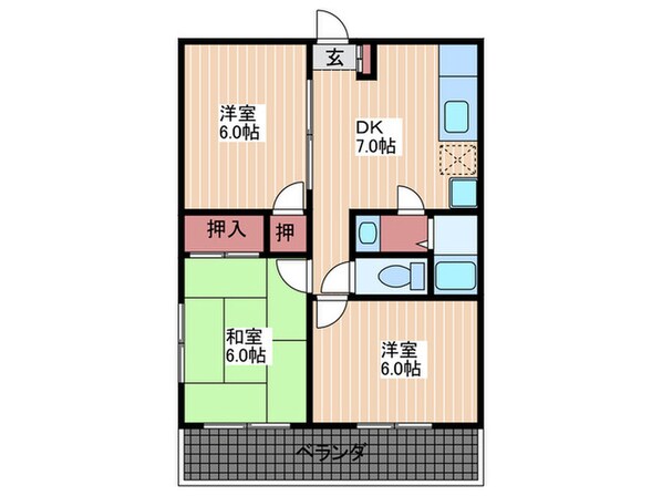 コ－ポ熊本の物件間取画像